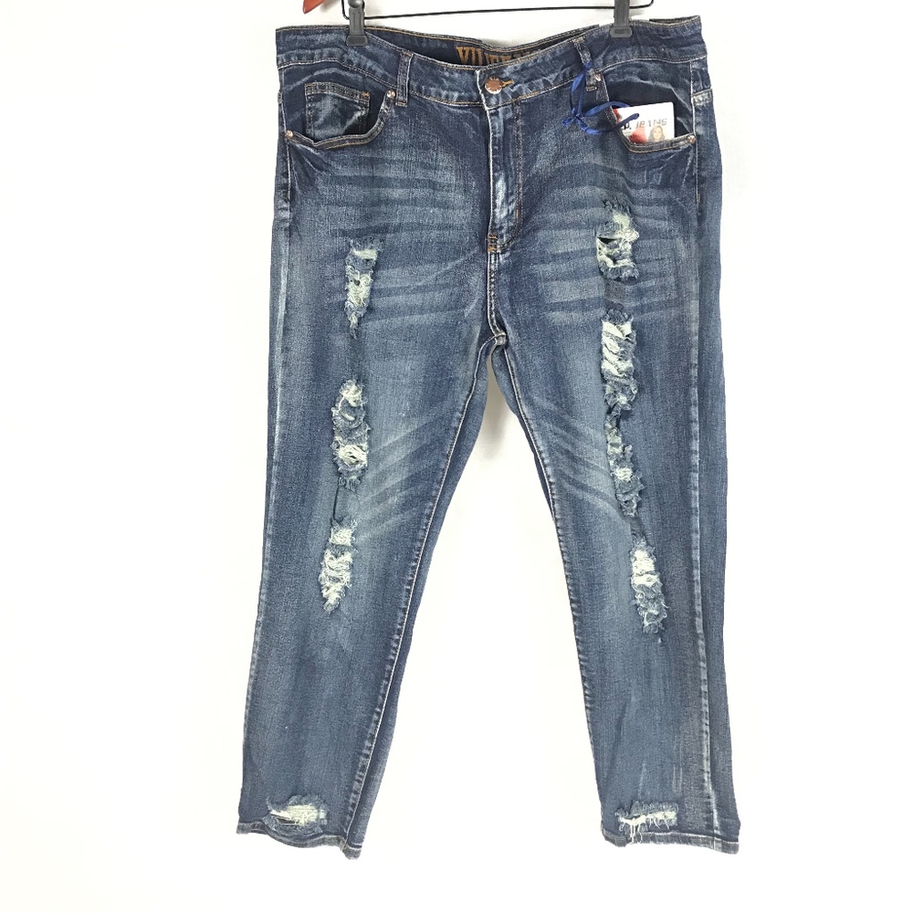 Plus Size VIP Ripped Distressed Stretch Jean NWT